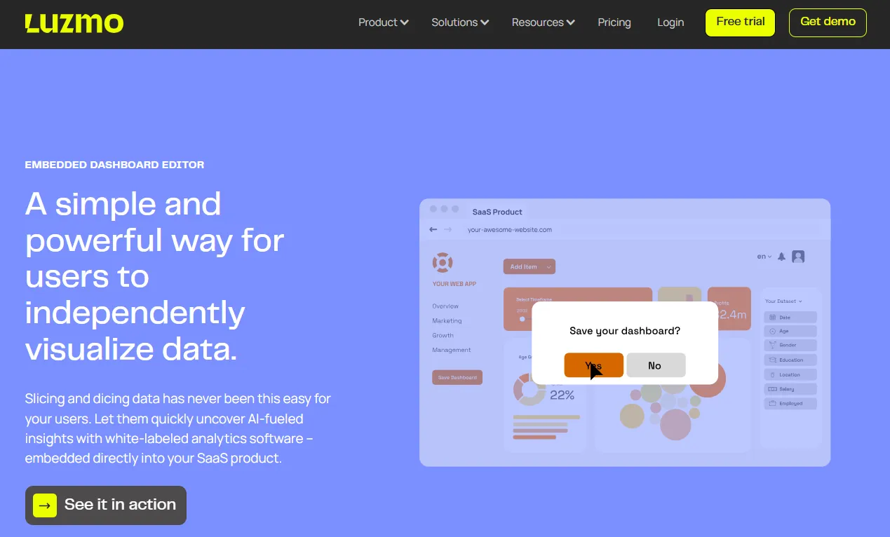 Luzmo - create dashboards and visualizations confidently