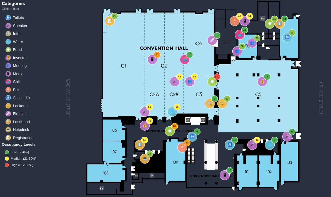 Custom chart: floor plan with live data overlay