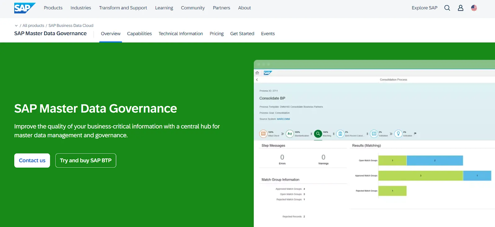 SAP Master Data Governance (MDG) with a comprehensive suite of features for managing large volumes of data