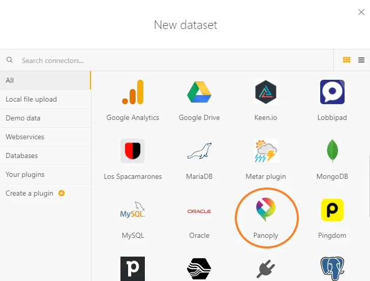 Importing a Panoply dataset into Luzmo
