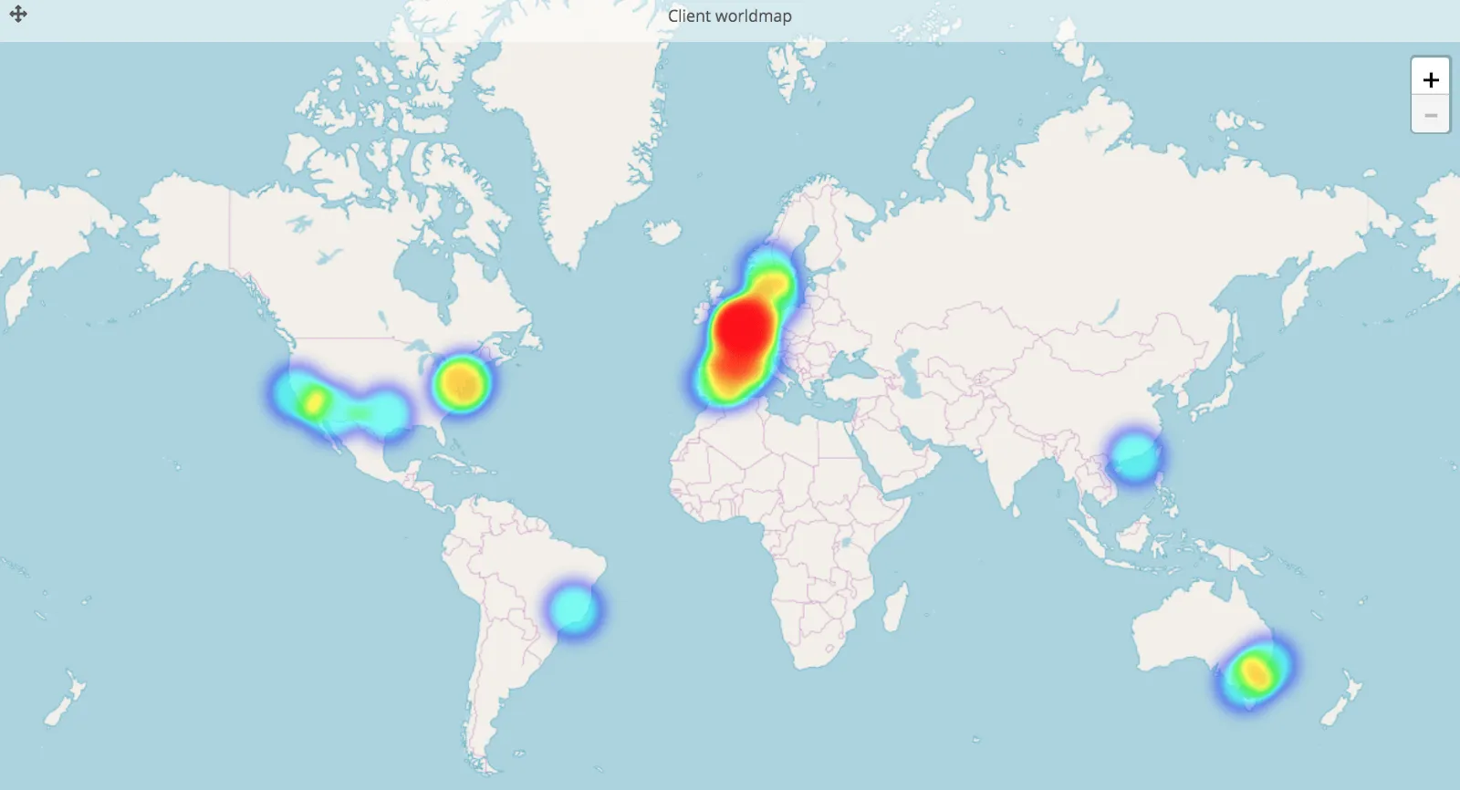 Example of a client worldmap dashboard