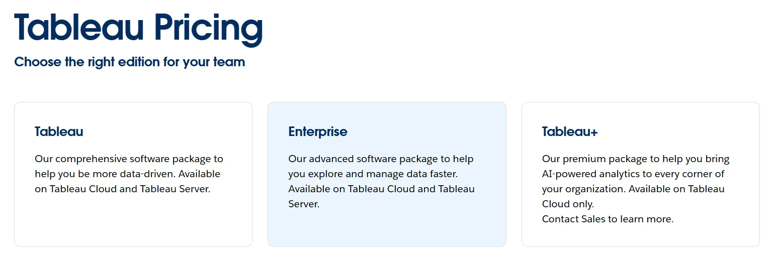 Tableau pricing performance optimized self service analytics desktop tableau prep builder