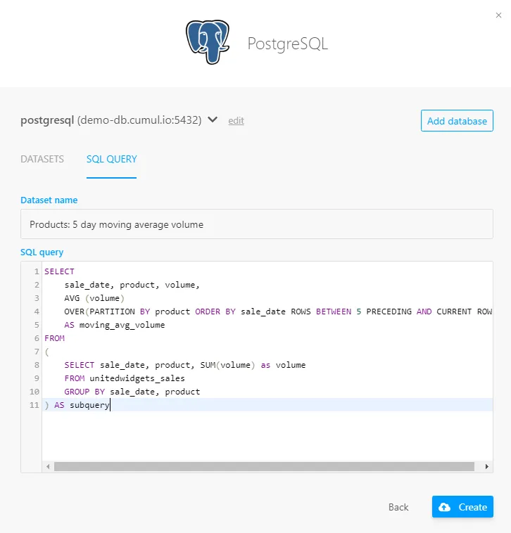 Writing SQL queries in Luzmo