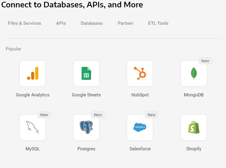 Connecting your databases or APIs in Panoply