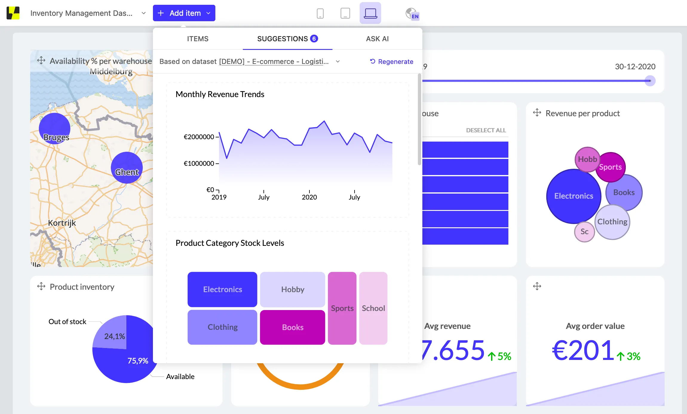 AI-powered chart generator in Luzmo