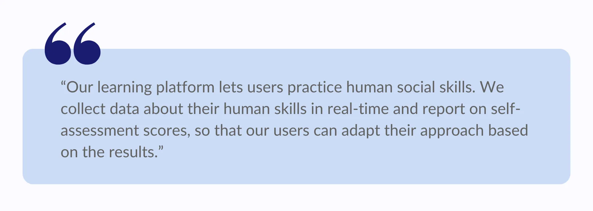 Quote about workforce analytics for users of an HR assessment software