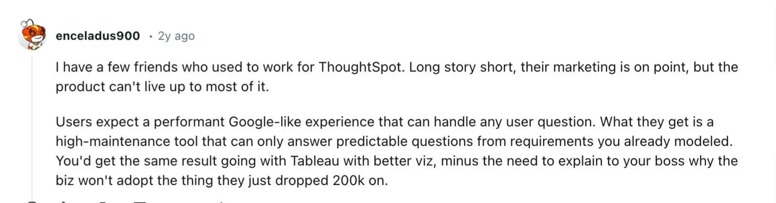 thoughtspot review on reddit 1