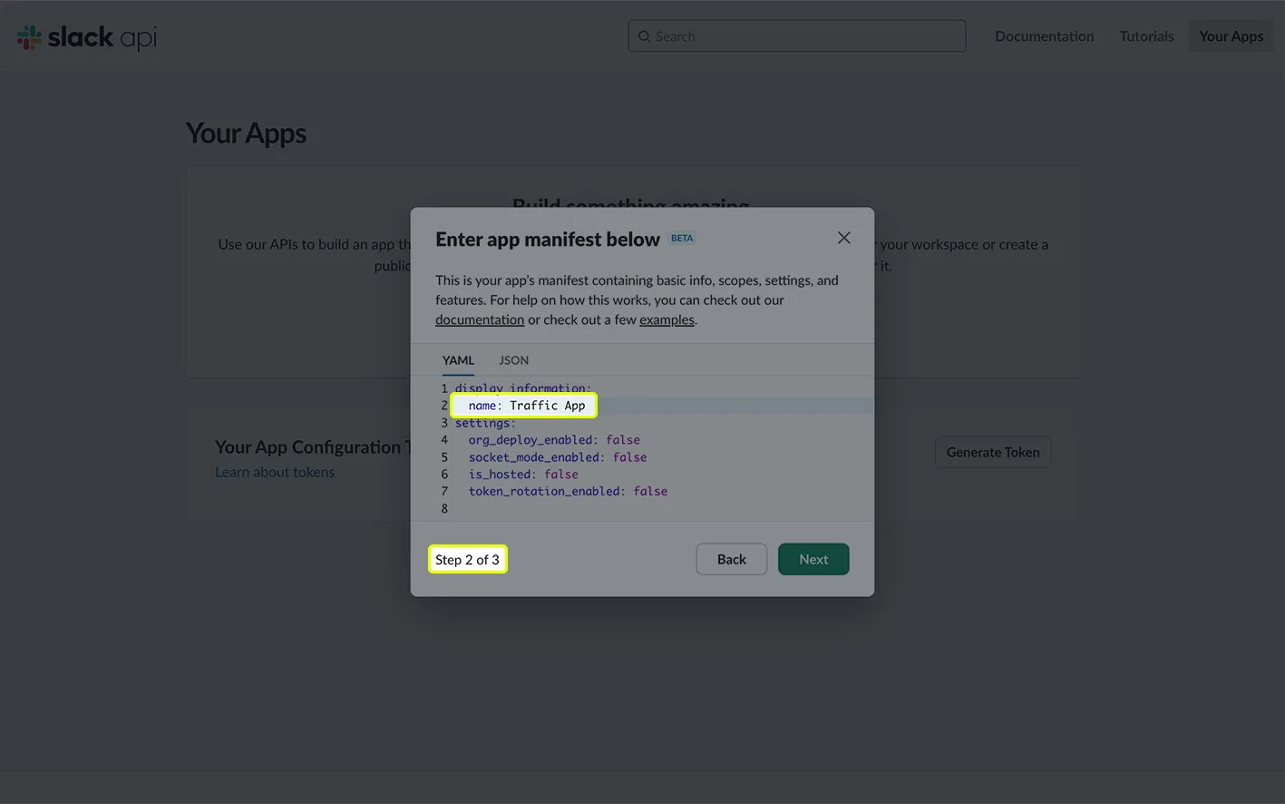 Naming your Slack app