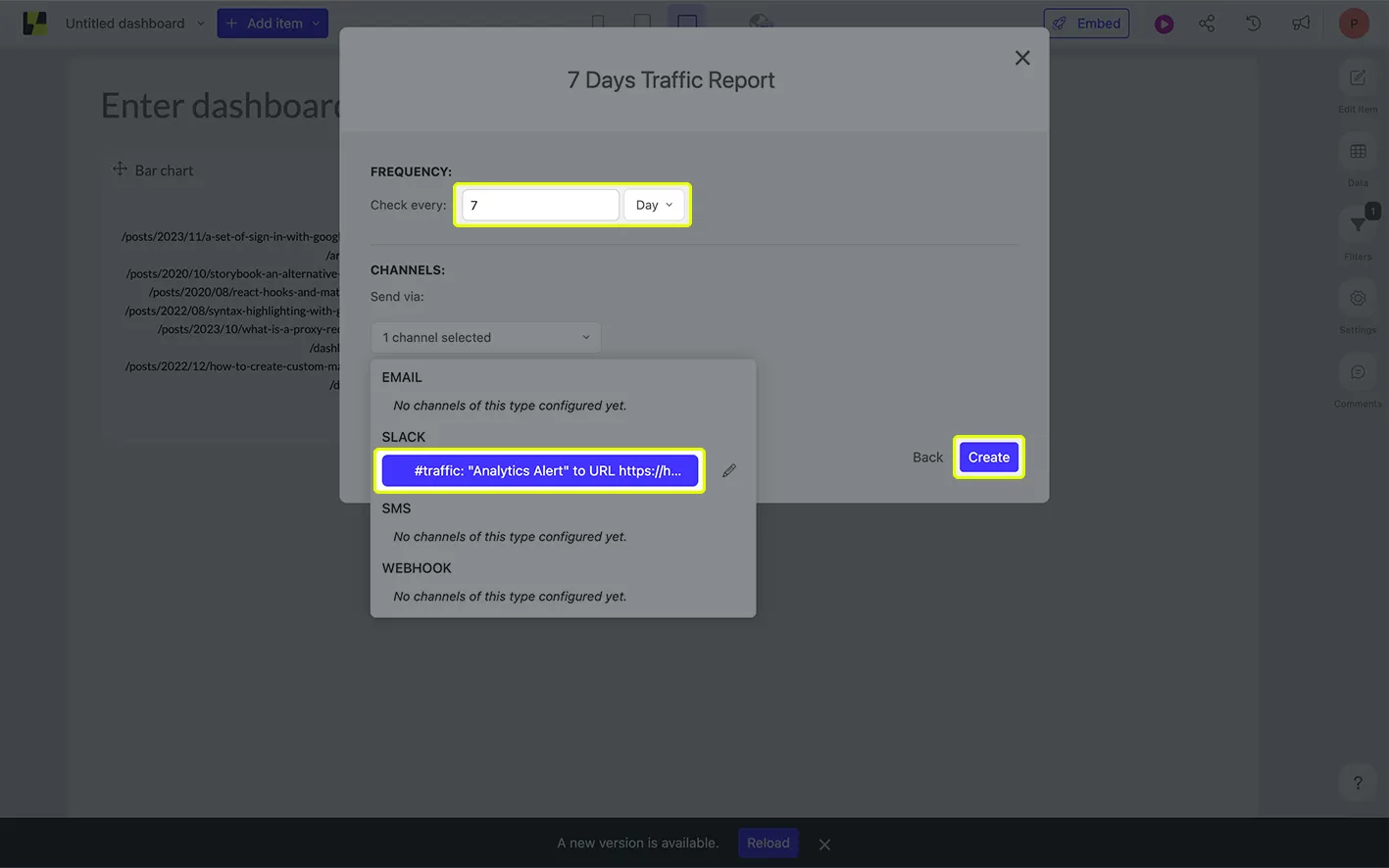Automating Slack alerts in Luzmo