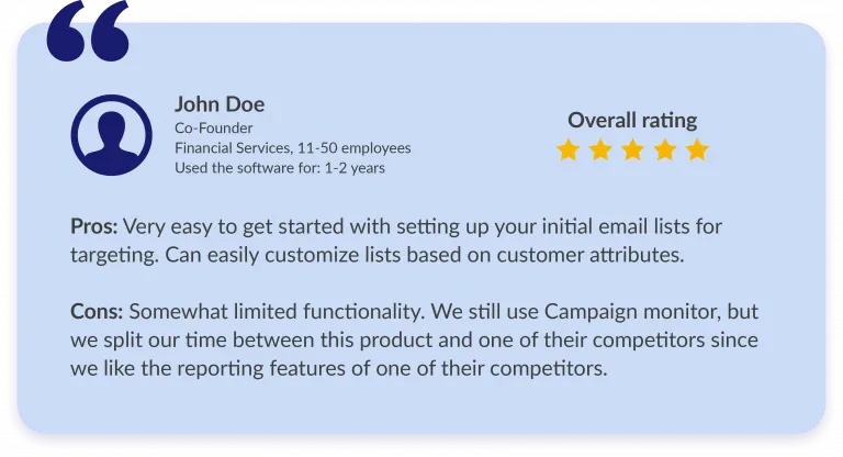 Capterra review calling out competitive edge of tools that have good analytics