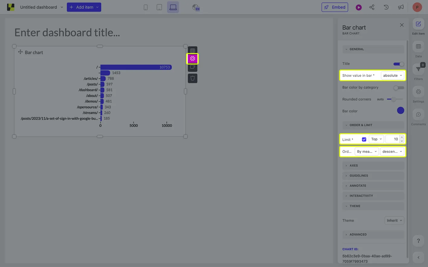 Configuring your Luzmo chart