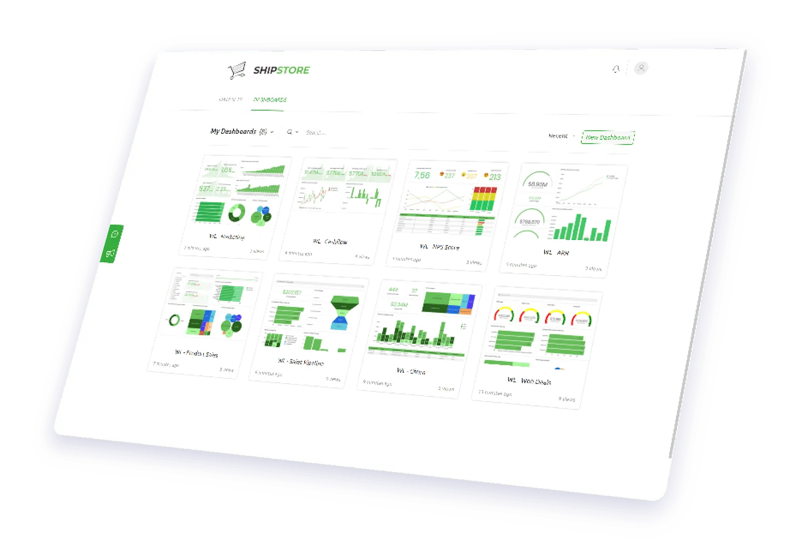 Example of a dashboard mockup