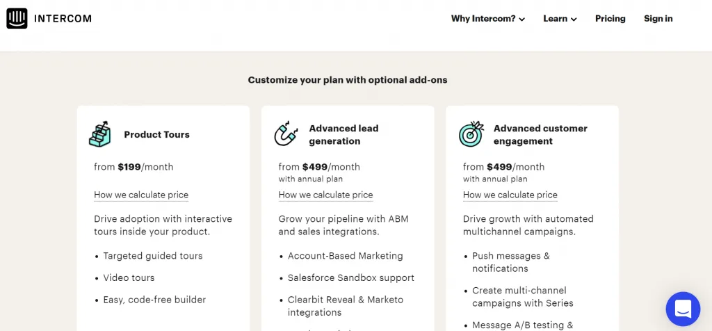 Analytics sold as a separate product add-on