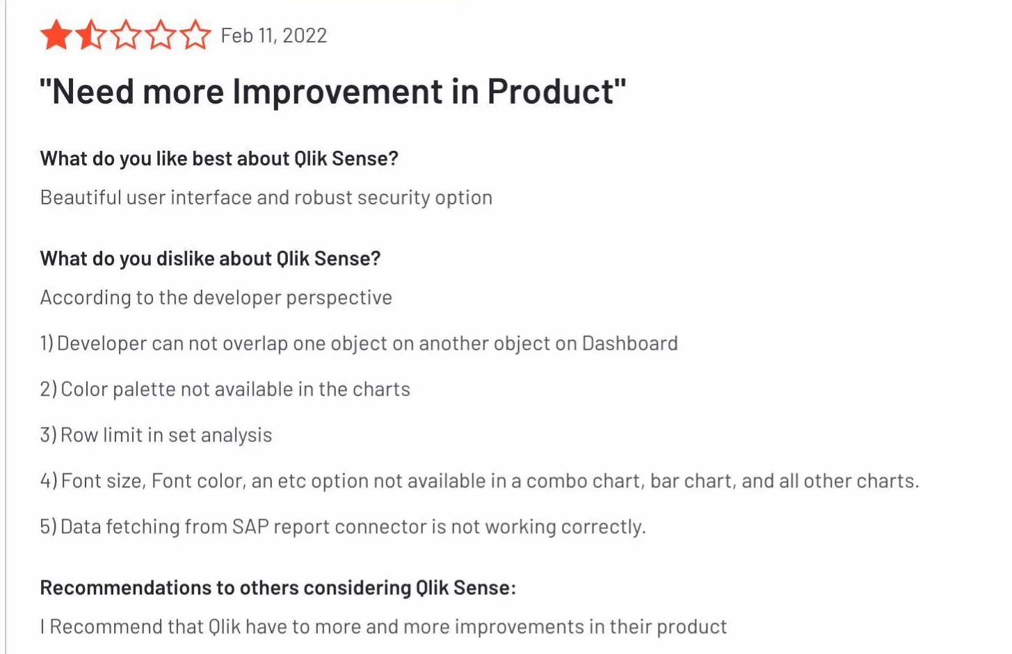 qlik review on G2.com