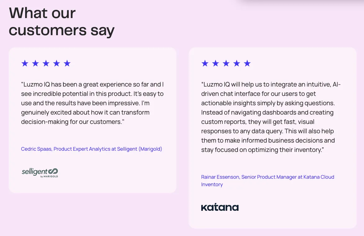 Luzmo testimonial