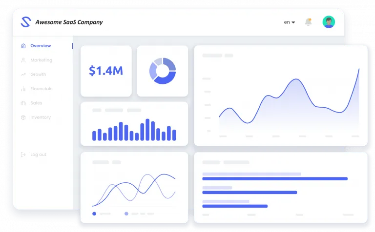 Example of an embedded analytics component, fully native to a SaaS product's interface.