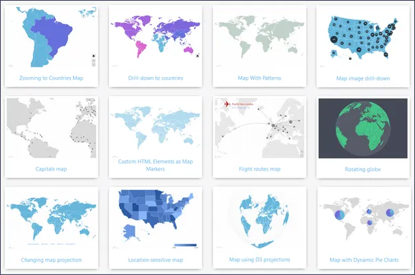 Example of maps in amCharts