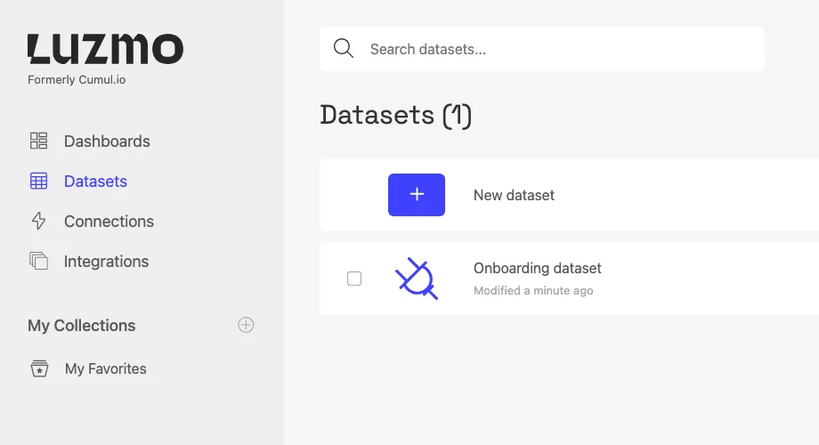Connect a dataset in Luzmo