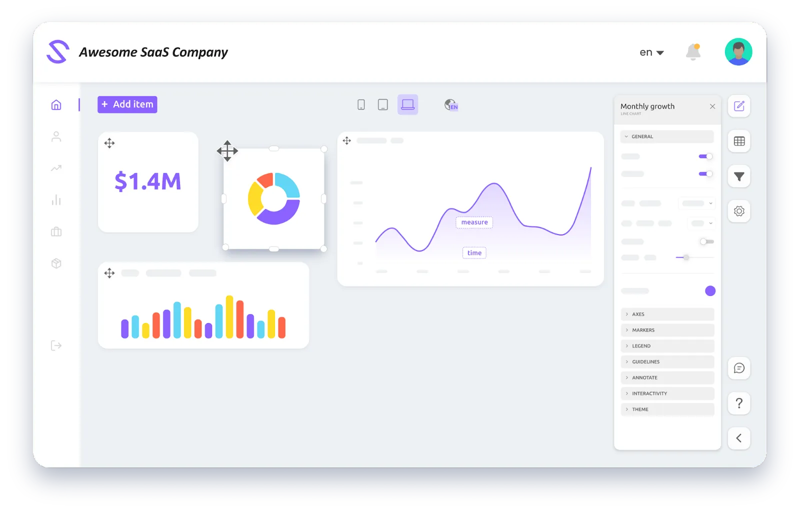 Luzmo dashboard editor