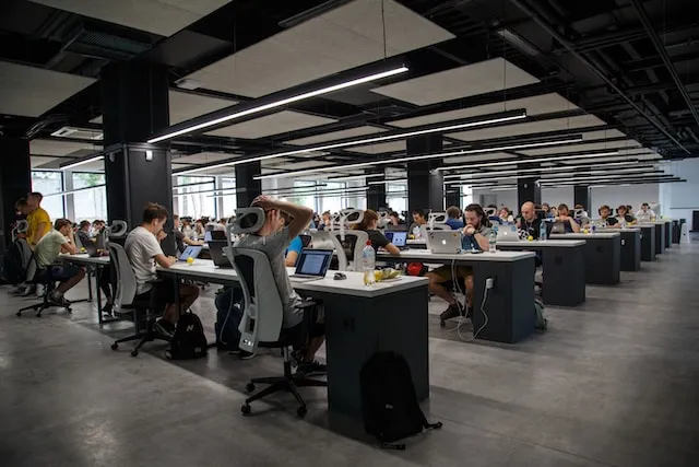 Software development outsourcing done by a group of developers in an office