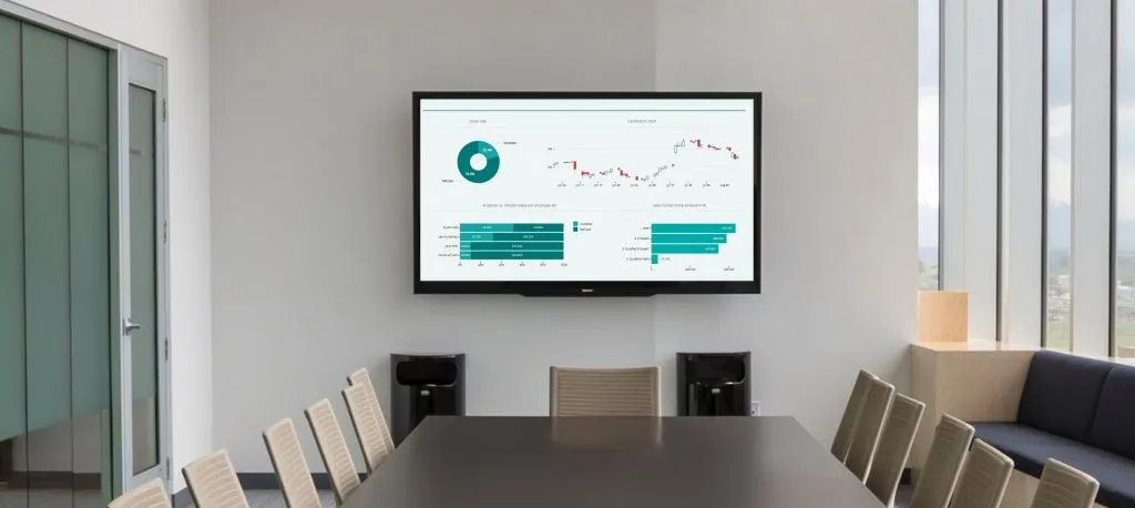 Example of a KPI dashboard on a TV monitor