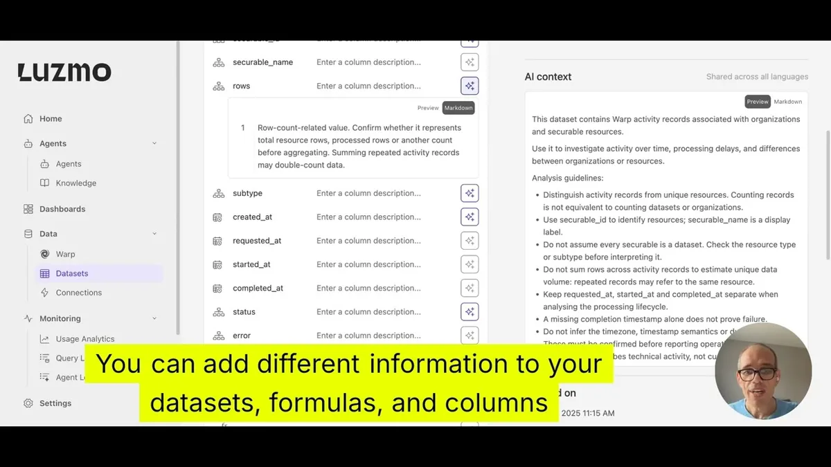 Luzmo AI Context & Knowledge Layer: Give AI Your Business Context
