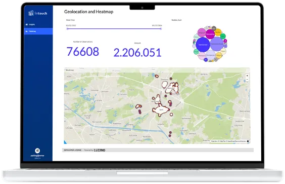 InTouch geolocation and heatmap analytics powered by Luzmo