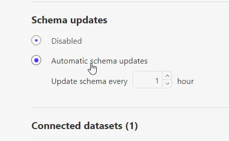 Greater Control of Dataset Schema Updates